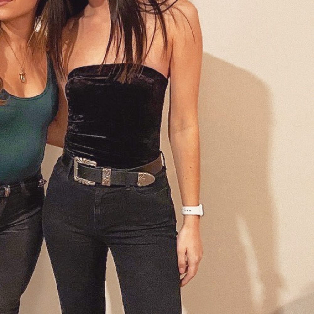 Urban outfitters black velvet bodysuit